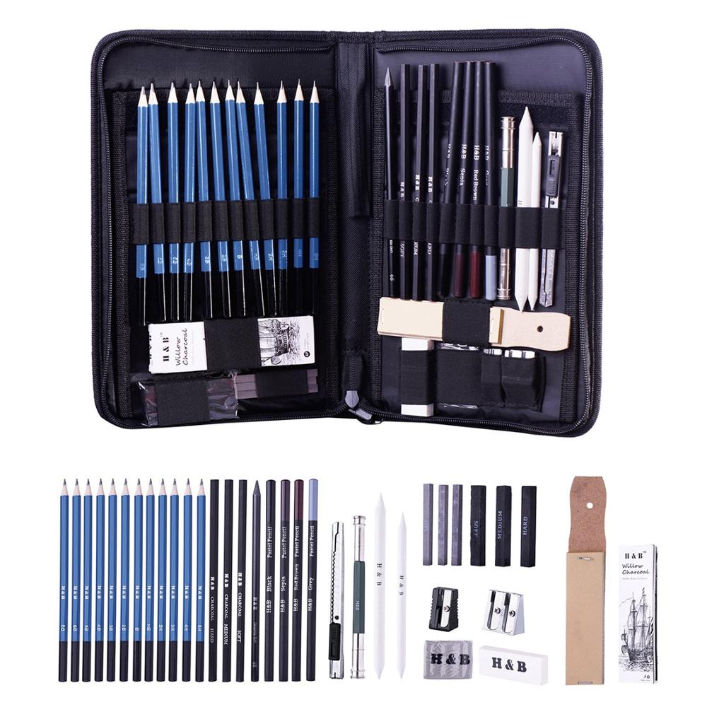 32-Piece Drawing Pencils and Sketch Kit