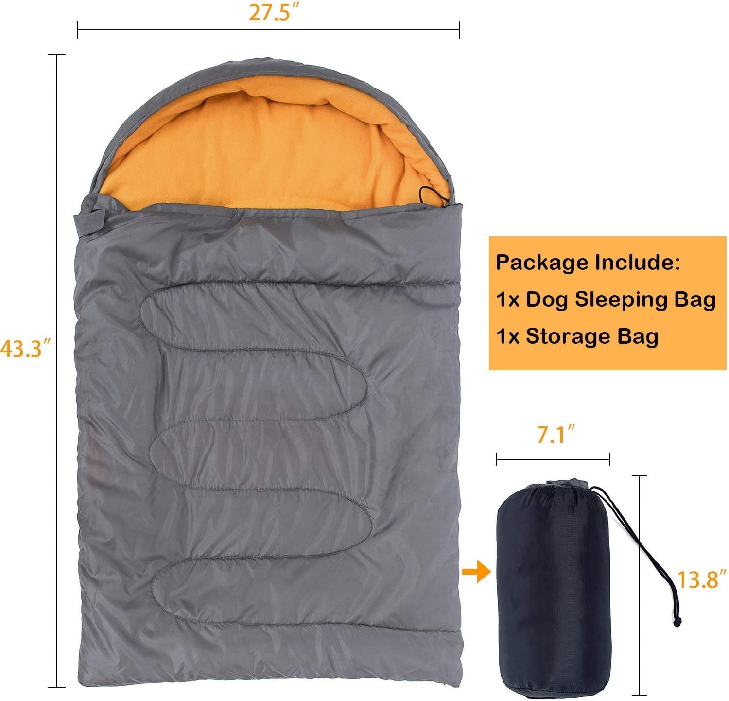 All Season Portable Outdoor Dog Sleeping Bag with Compression Sack, Water Proof